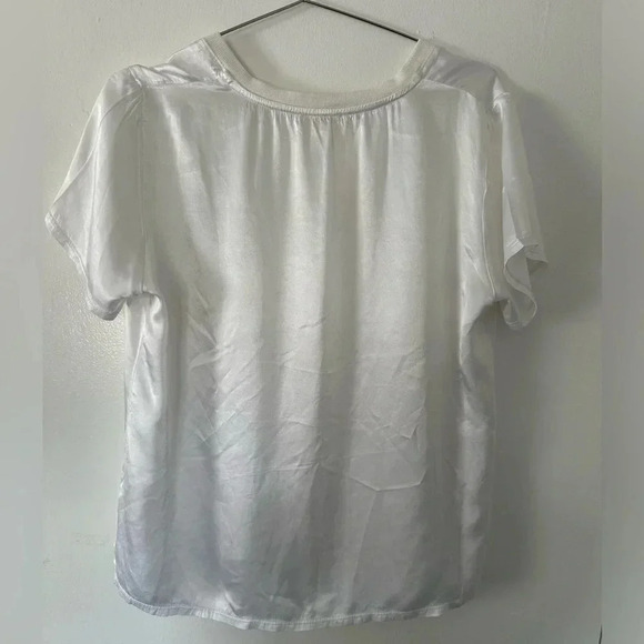 Nation LTD June Sateen V Neck Top in White - Picture 4 of 8